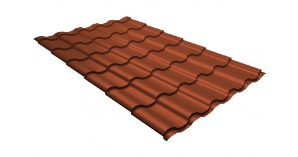 Металлочерепица кредо GL 0,5 GreenСoat Pural RR 750 кирпично-красный (RAL 8004 терракота) купить в Угличе