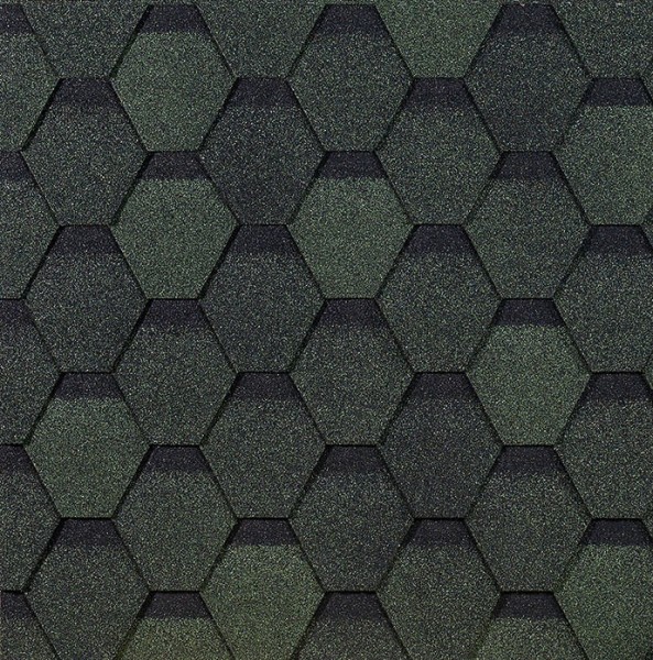 Гибкая черепица EURASIA Docke, Коллекция ШЕСТИГРАННИК Зелёный купить в Угличе