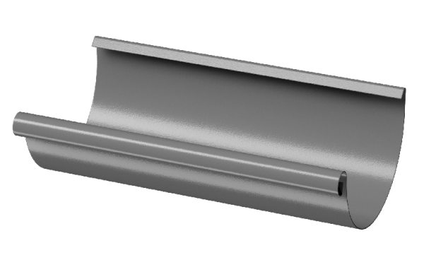 Желоб полукруглый D125 3 м Döcke STAL PREMIUM Графит, (RAL 7024) купить в Угличе