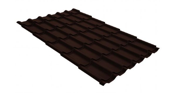 Металлочерепица классик GL 0,5 GreenCoat Pural Matt RR 887 шоколадно-коричневый (RAL 8017 шоколад) купить в Угличе