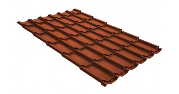 Металлочерепица классик GL 0,5 GreenCoat Pural RR 750 кирпично-красный (RAL 8004 терракота) купить в Угличе