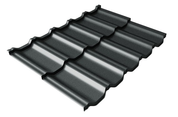 Металлочерепица модульная Квинта Uno Grand Line c 3D резом 0,5 Satin RAL 7016 антрацитово-серый купить в Угличе
