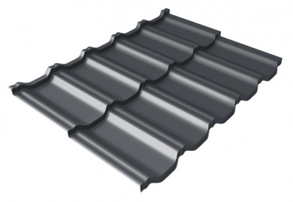 Металлочерепица модульная Квинта Uno Grand Line c 3D резом 0,5 Satin Мatt RAL 7024 мокрый асфальт купить в Угличе