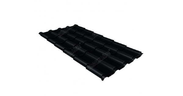 Металлочерепица камея 0,45 Drap RAL 9005 черный купить в Угличе