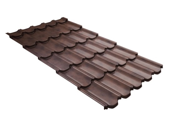 Металлочерепица квинта плюс с  3D резом 0,45 Safari Twincolor Brown купить в Угличе