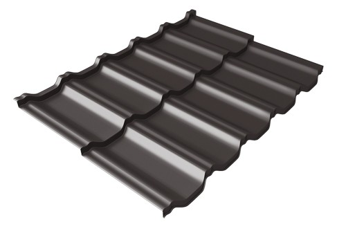 Металлочерепица модульная Квинта Uno Grand Line c 3D резом 0,5 Rooftop Matte RR 32 темно-коричневый купить в Угличе