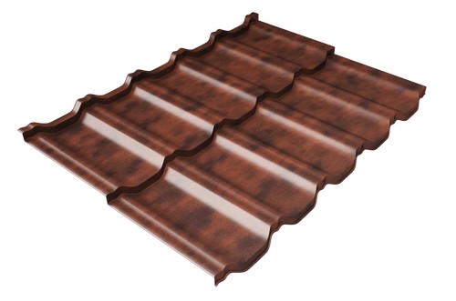 Металлочерепица модульная Квинта Uno Grand Line c 3D резом 0,45 Safari Twincolor Brown купить в Угличе