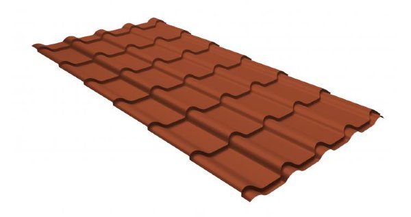 Металлочерепица камея GL 0,5 GreenCoat Pural RR 750 кирпично-красный (RAL 8004 терракота) купить в Угличе