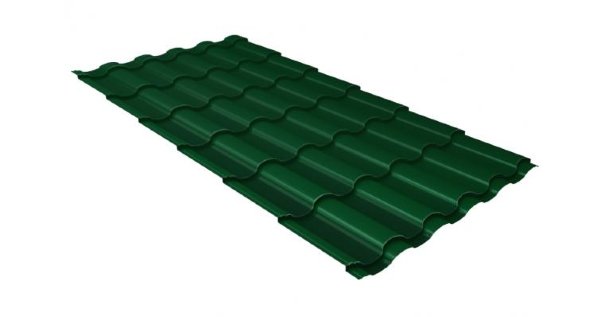 Металлочерепица кредо 0,5 Satin RAL 6005 зеленый мох купить в Угличе