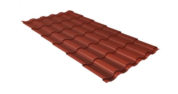 Металлочерепица кредо GL 0,5 Velur20 RAL 8004 терракота купить в Угличе