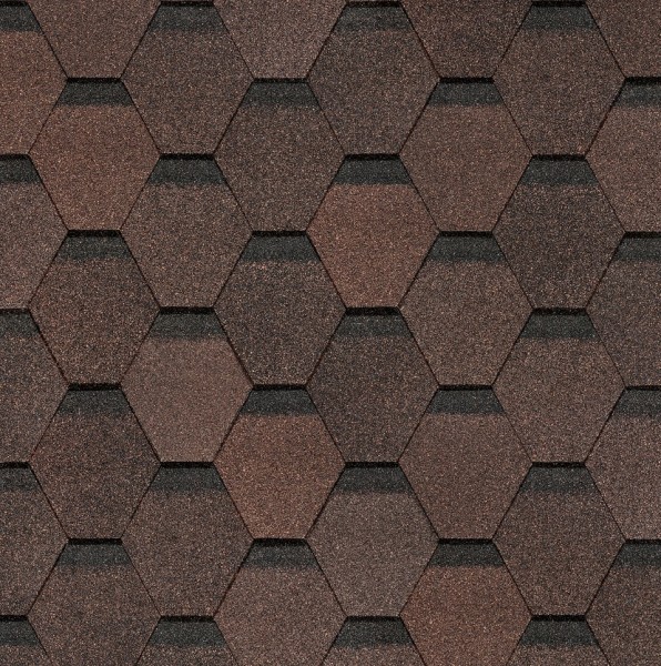 Гибкая черепица Docke, коллекция Шестигранник Коричневый купить в Угличе