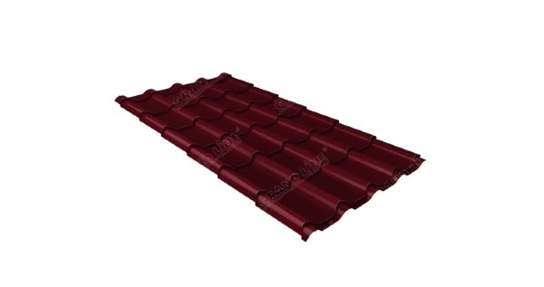 Металлочерепица камея 0,5 Satin RAL 3005 красное вино купить в Угличе
