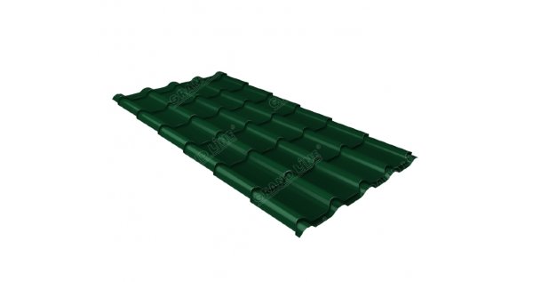 Металлочерепица камея 0,5 Satin RAL 6005 зеленый мох купить в Угличе