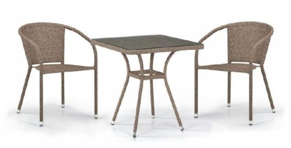 Комплект плетеной мебели AFINA из иск. ротанга T282BNT/Y137C-W56 Light Brown 2Pcs купить в Угличе