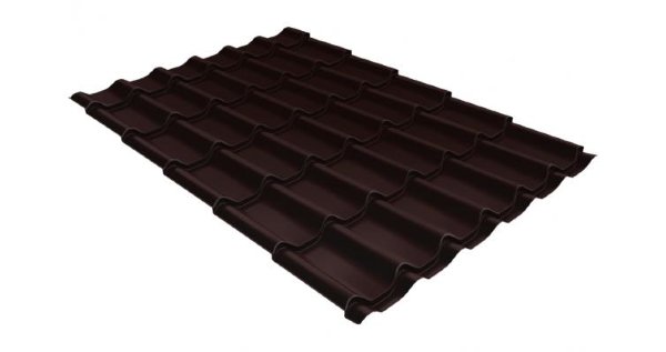 Металлочерепица классик 0,5 Satin RAL 8017 шоколад купить в Угличе