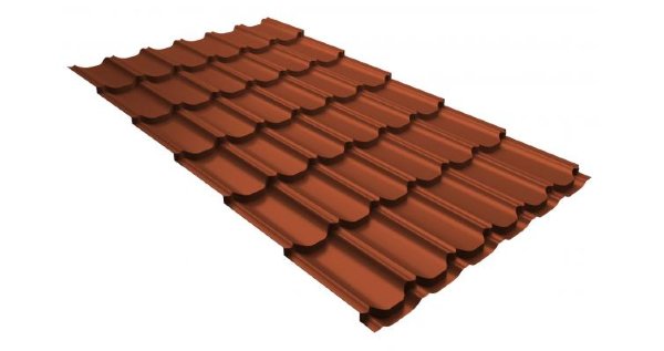 Металлочерепица квинта плюс 0,5 GreenCoat Pural RR 750 кирпично-красный (RAL 8004 терракота) купить в Угличе